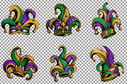 Watercolor Mardi Gras Jester Hat Cli, an Illustration by Sublimation Artist (Thumbnail 4 of 6)