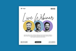 Live Webinar Social Media Post, a Social Media Template by Saman Osama