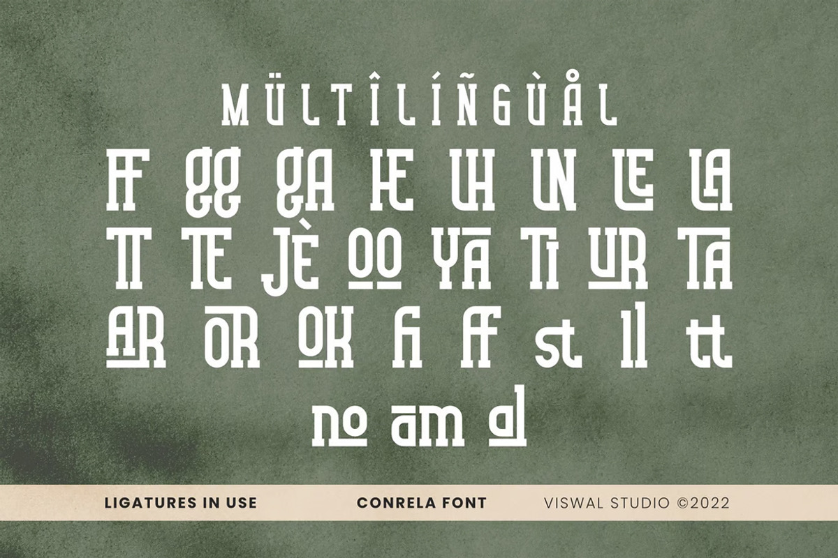 Conrela - Vintage Font, a Slab Serif Font by Viswal Studio (Photo 3 of 6)
