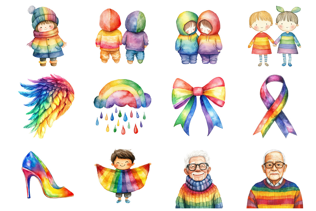 Cute Pride Month Clipart, an Illustration by Design Market (Photo 2 of 3)
