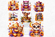 Autumn Cute animals with signs, a Seasonal Illustration by ThatsDesignArt (Thumbnail 5 of 10)