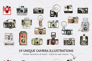 Vintage Photographer Watercolor Pack