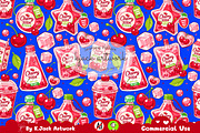 Cute Cherry Soda Seamless, a Background Graphic by K.JackArtwork (Thumbnail 1 of 8)