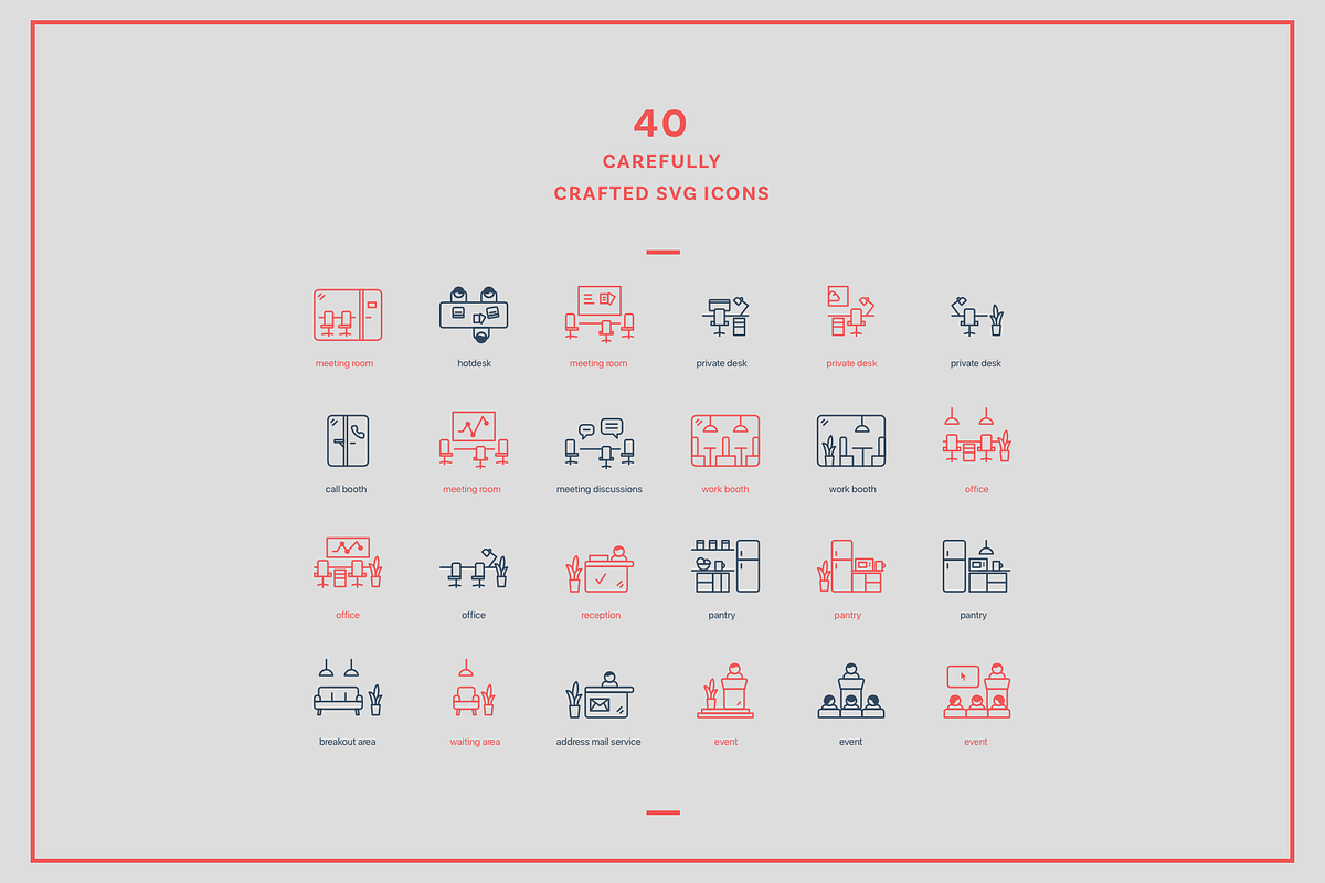 Coworking icons, an Outline Icon by Somewan draws (Photo 4 of 5)