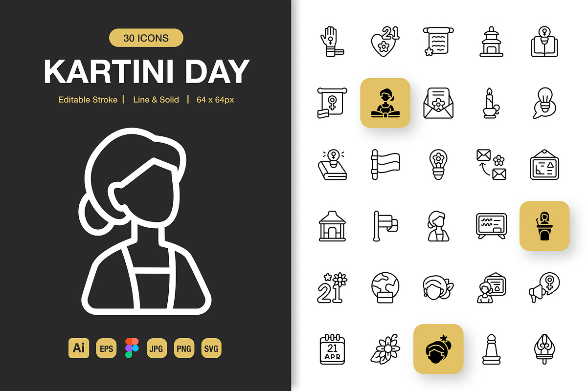 Kartini Day Icons, an Icon by Spacepixel Creative (Photo 1 of 3)