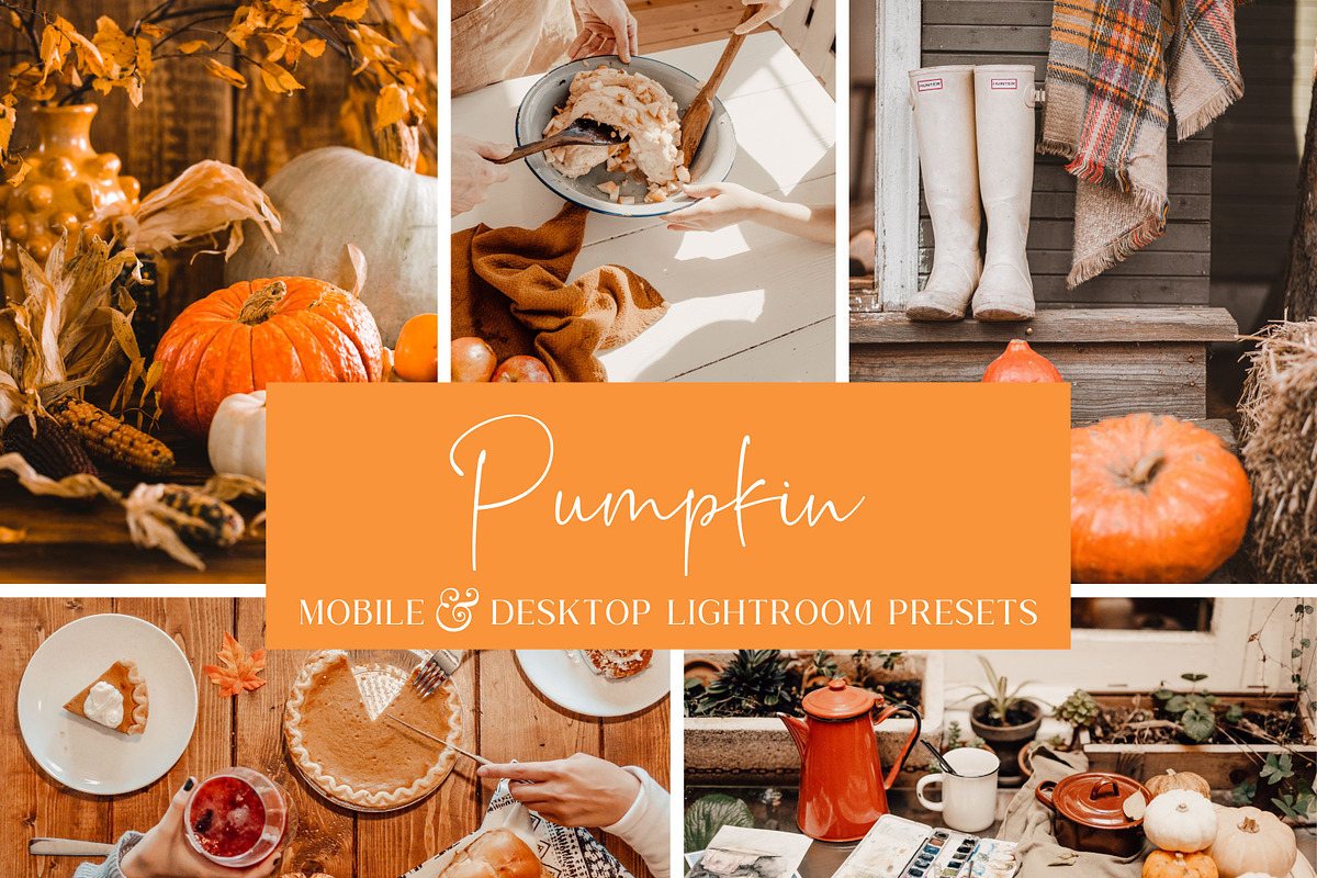 5 PUMPKIN LIGHTROOM PRESETS, an Action Add-On by Emma Kate Creative (Photo 1 of 10)
