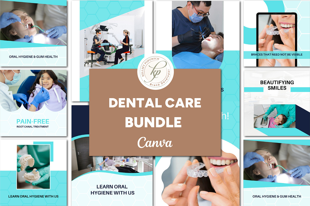 Dentist Branding Kit Canva Template, a Social Media Template by Branding by Kellsey (Photo 1 of 6)