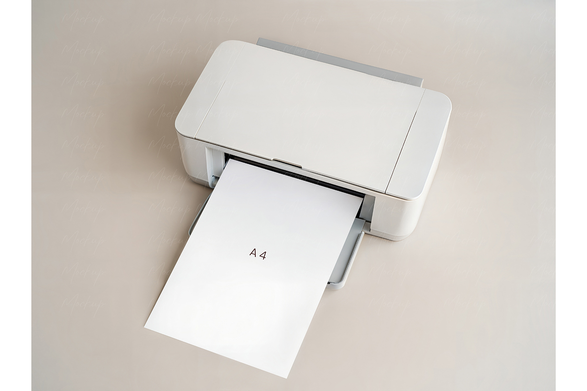 Minimalist Printer Top View Mockup, a Product Mockup by TatiMockup (Photo 2 of 4)