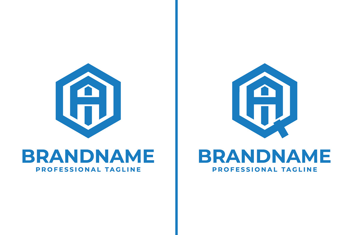 Letters OAI and QAI Hexagon Logo, a Branding & Logo Template by Pray Art Design Studio