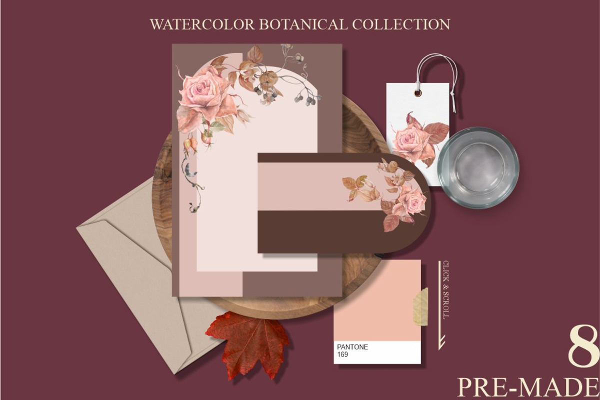 Winter rose-watercolor set, a Decorative Illustration by Collection by VY (Photo 7 of 10)