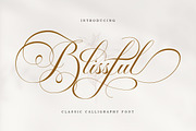 Blissful |Classic Calligraphy, a Script Font by Romiecreative (Thumbnail 1 of 8)