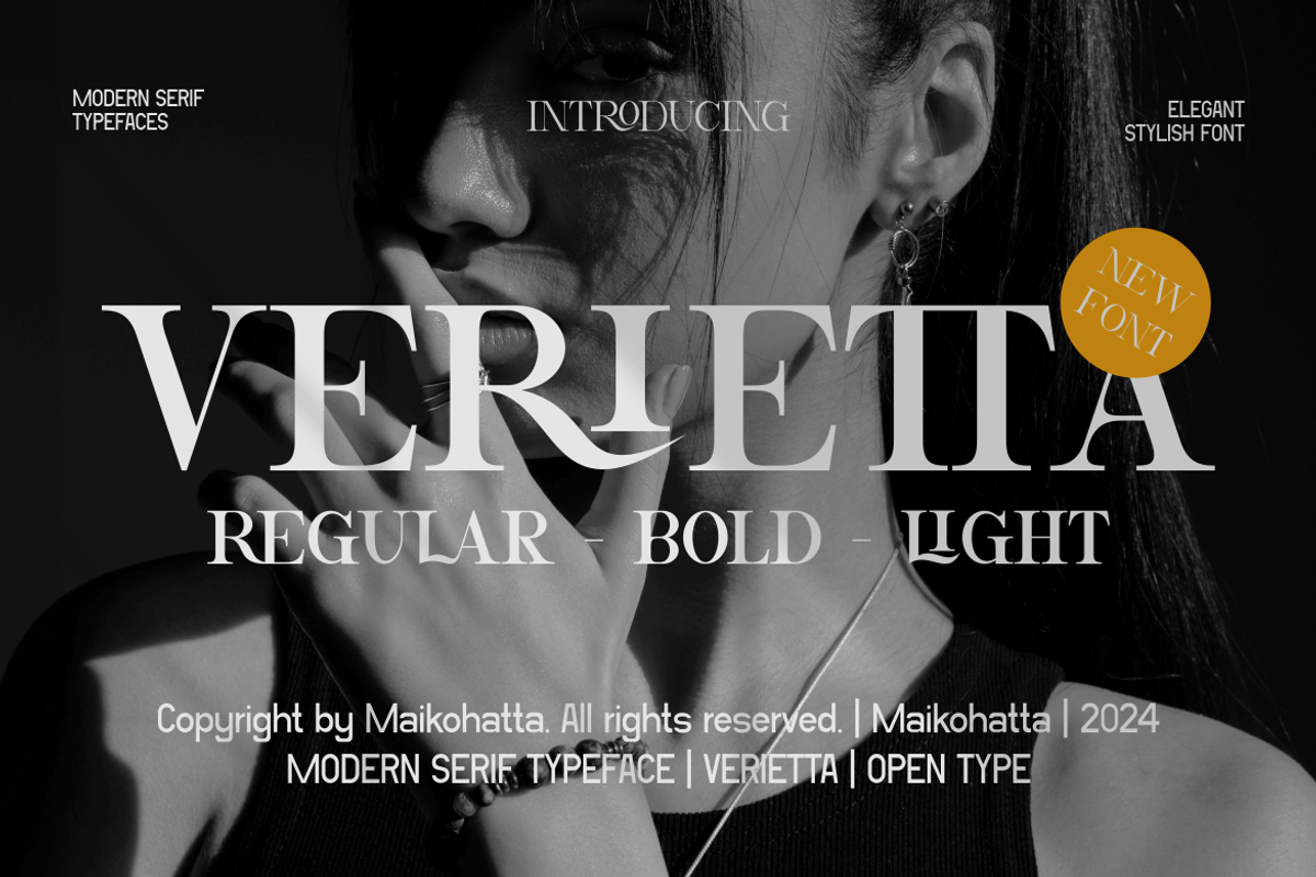 Verietta - Modern Serif Typeface, a Serif Font by MaikoHatta (Photo 1 of 8)