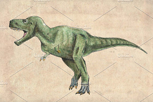 Dinosaur Watercolor sketch clip-art