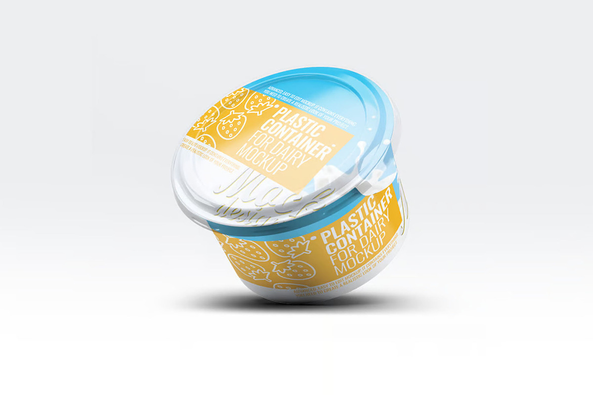 Plastic Container for Dairy Mock-Up, a Packaging Mockup by Se٧enStudio (Photo 5 of 8)
