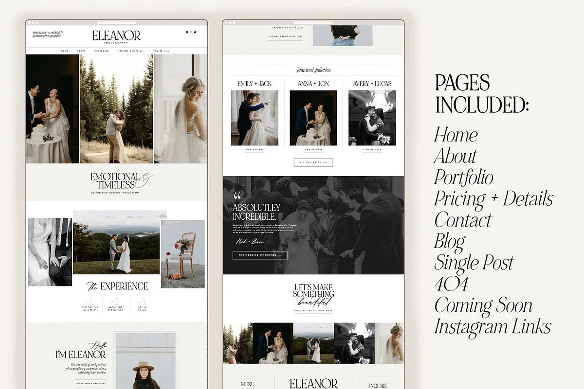 Eleanor Showit Website Template, a Marketing Template by Rachel Kick (Photo 2 of 4)