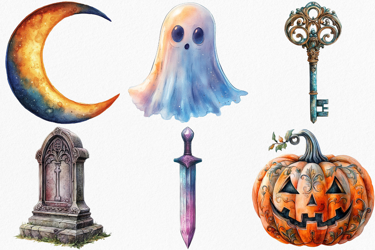 Whimsigoth Halloween Clipart, an Illustration by Canvas Craft (Photo 4 of 8)