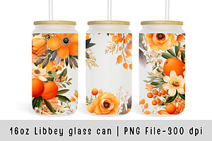 16 Oz Libbey Glass Can Flowers