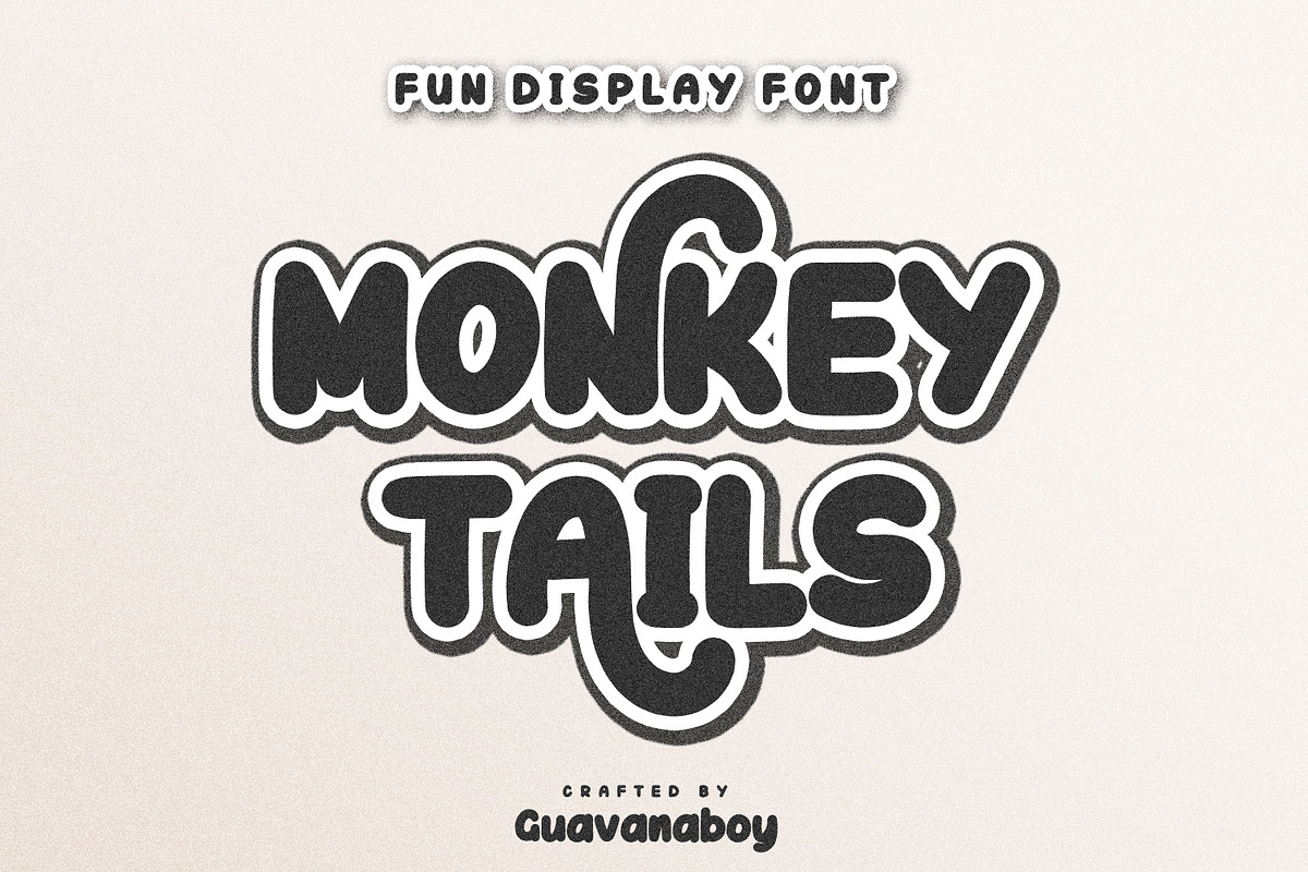 Monkey Tails Retro Brush Font, a Script Font by Guavanaboy (Photo 1 of 7)