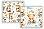 Watercolor Teddy Bear Seamless Patte, a Pattern Graphic by Design Market (Thumbnail 4 of 4)
