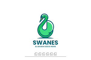 Logo Swan Simple Mascot Style, a Branding & Logo Template by ARIF22GANTENG