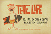 THE LIFE - Retro Surfy Display Font, a Sans Serif Font by Mikey Weeks (Thumbnail 1 of 3)