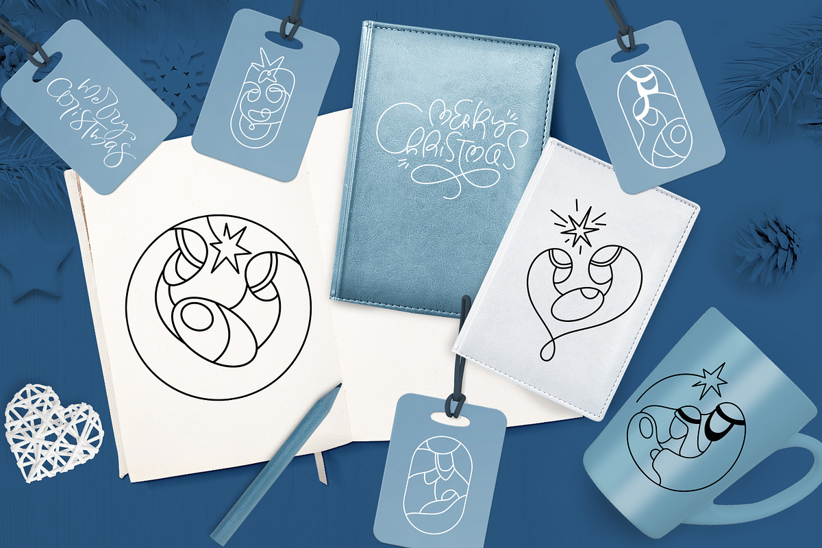 Merry Christmas Nativity Logo SVG, an Object Graphic by Happy Letters (Photo 2 of 7)