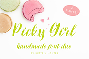 Picky Girl Font Pair, a Script Font by INKMETHIS (Thumbnail 1 of 5)