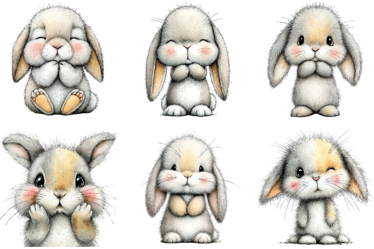 Baby Bunny Easter Clipart, an Illustration by Sublimation Artist (Photo 4 of 7)