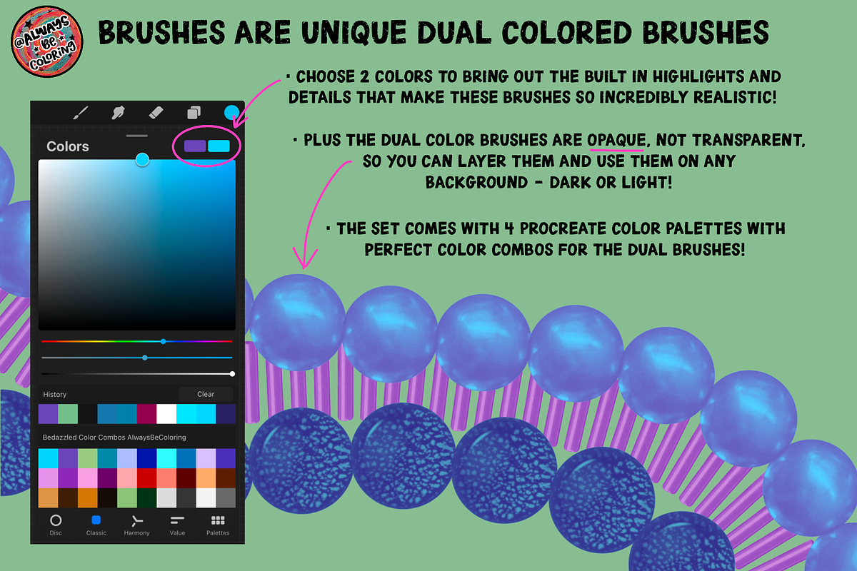 Procreate Bedazzled Brush Bundle, a Brush Add-On by AlwaysBeColoring
