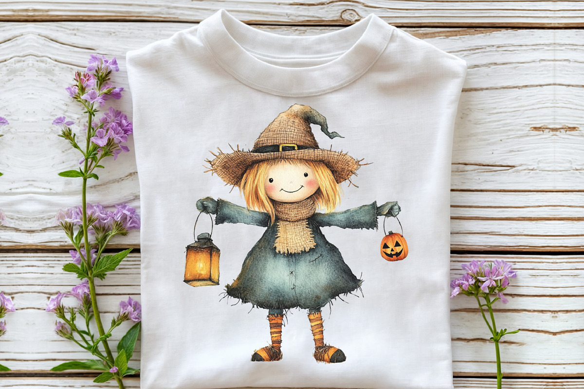 Halloween Scarecrow Girl Clipart, an Illustration by CraftArtStudio (Photo 4 of 6)