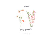 watercolor birth flowers collection, a Decorative Illustration by Patishop Art (Thumbnail 6 of 9)