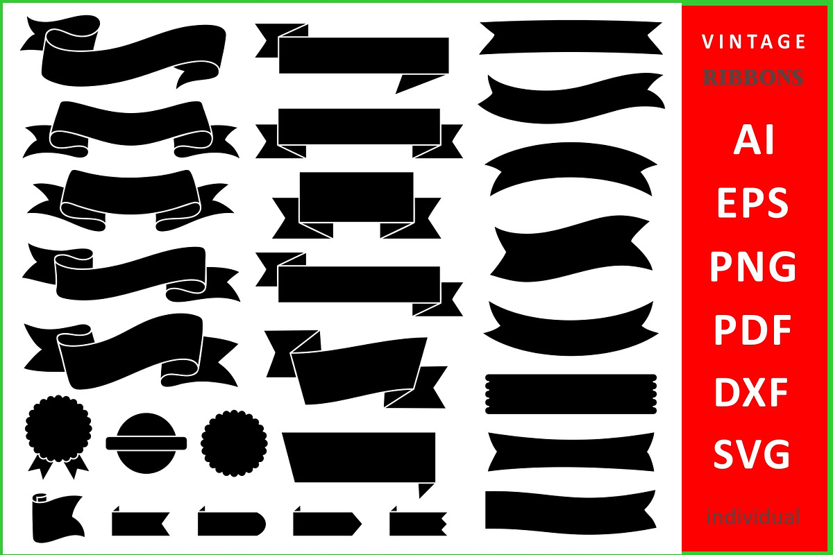 SVG Vintage Banner ribbon clipart, an Object Graphic by Zoya Miller (Photo 1 of 3)