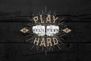 Vintage Label Play Hard, Hell Yeah, an Illustration by Ezepov (Thumbnail 1 of 2)