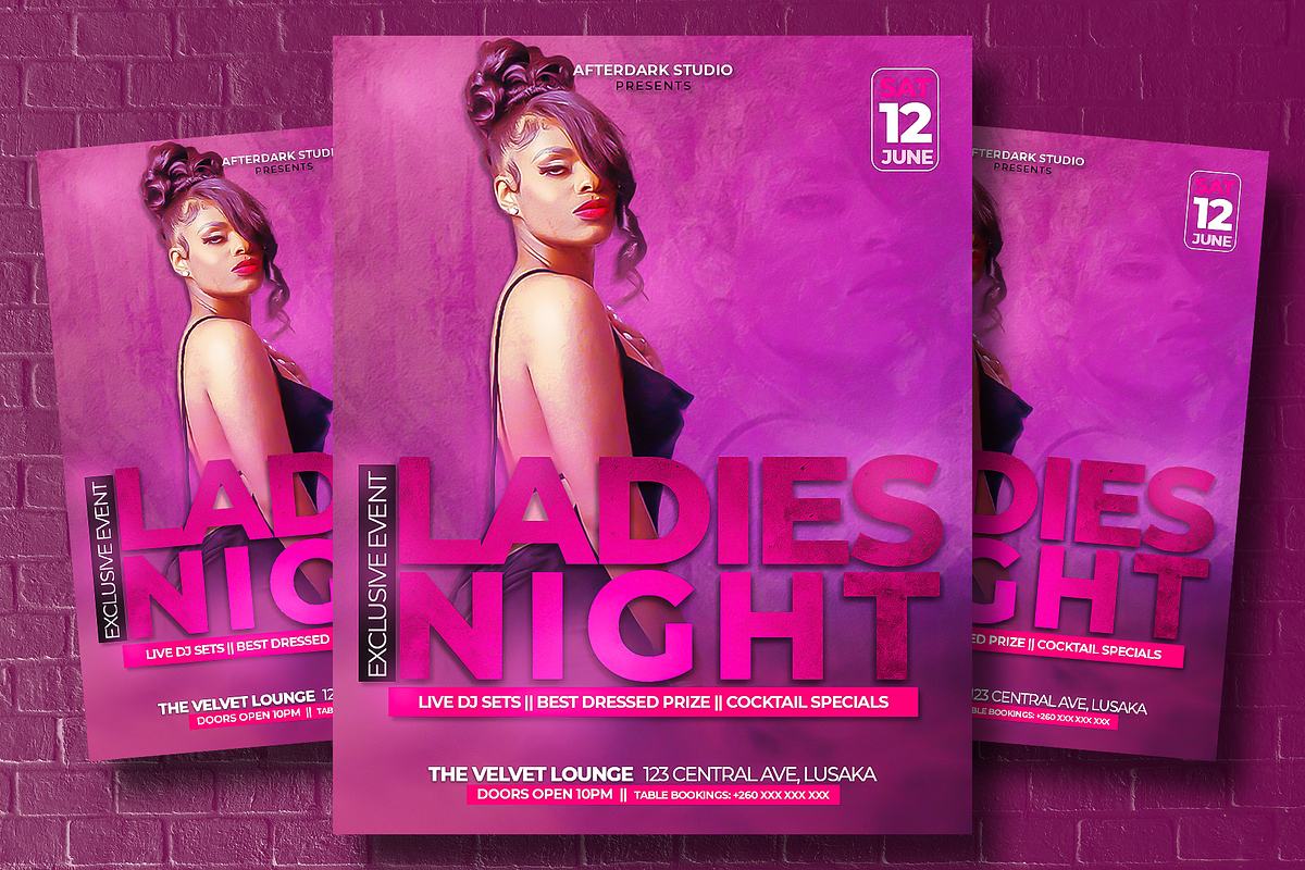Ladies Night Flyer Template PSD, a Social Media Template by AfterDark Studio (Photo 1 of 3)