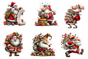 Quirky Busy Santa Clipart, an Illustration by CreationArt (Thumbnail 4 of 5)