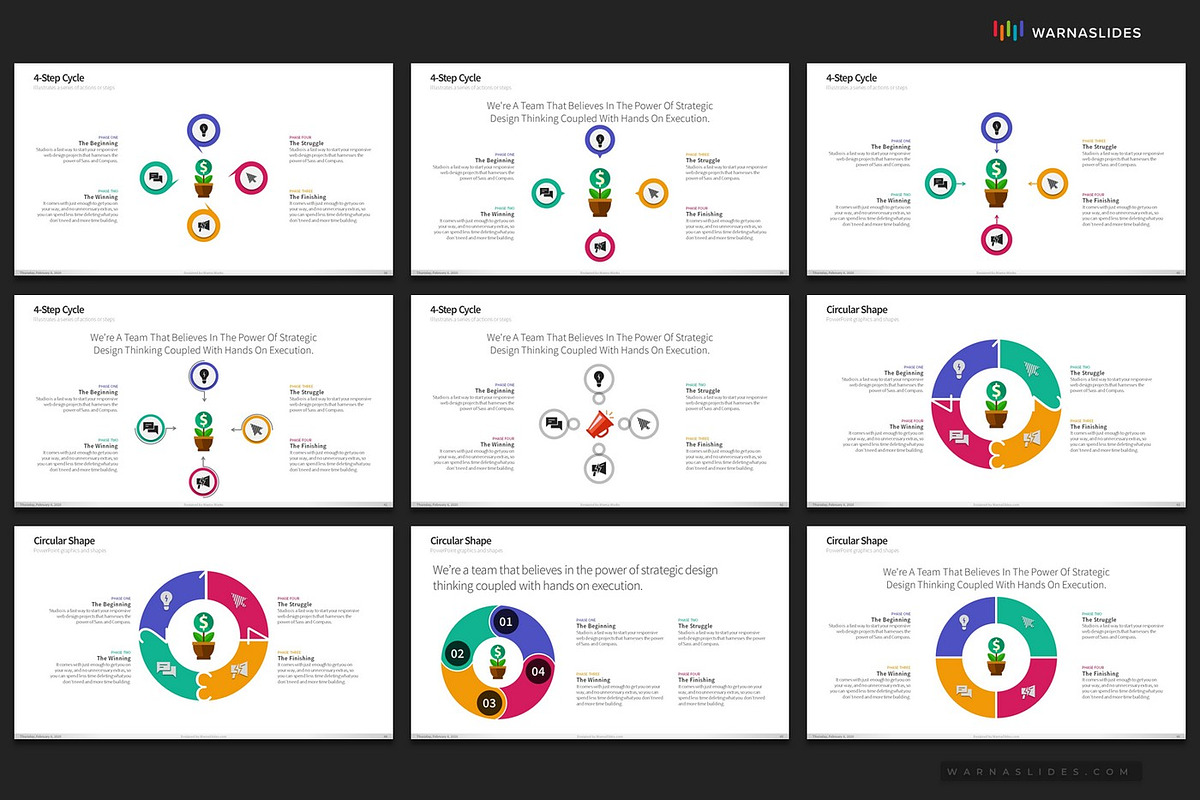 Cycle & Circles PowerPoint Templates, a Presentation Template by Warna Works (Photo 8 of 28)