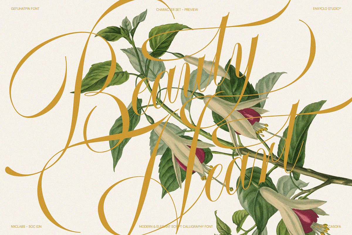 GEFUHATPIN — Elegant Calligraphy, a Script Font by Enxyclo Studio (Photo 4 of 23)