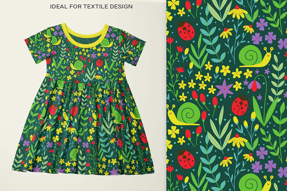 Snail & Ladybug Garden Set, a Pattern Graphic by Irina Ostapenko (Photo 4 of 5)