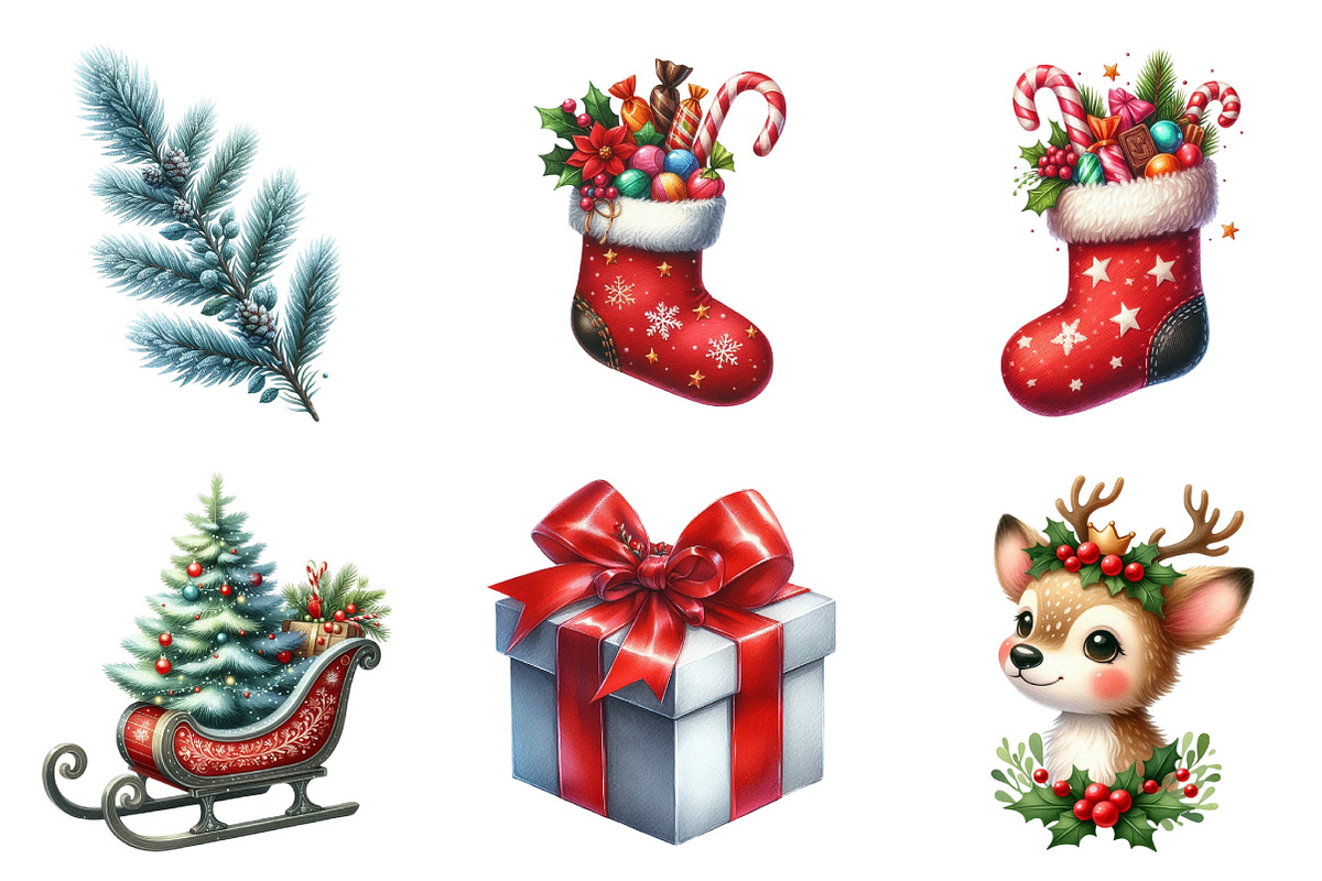 Winter Christmas Sublimation Clipart, an Illustration by DreamArtGraphic (Photo 4 of 4)