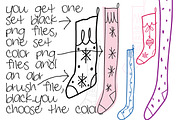 Doodle Christmas Stockings Clipart, an Illustration by Colors on Paper (Thumbnail 2 of 3)