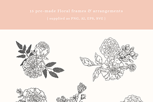 Bouquet Florals Vector Illustrations