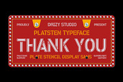 Platsten - Plate Stencil Font, a Sans Serif Font by Drizy (Thumbnail 10 of 10)