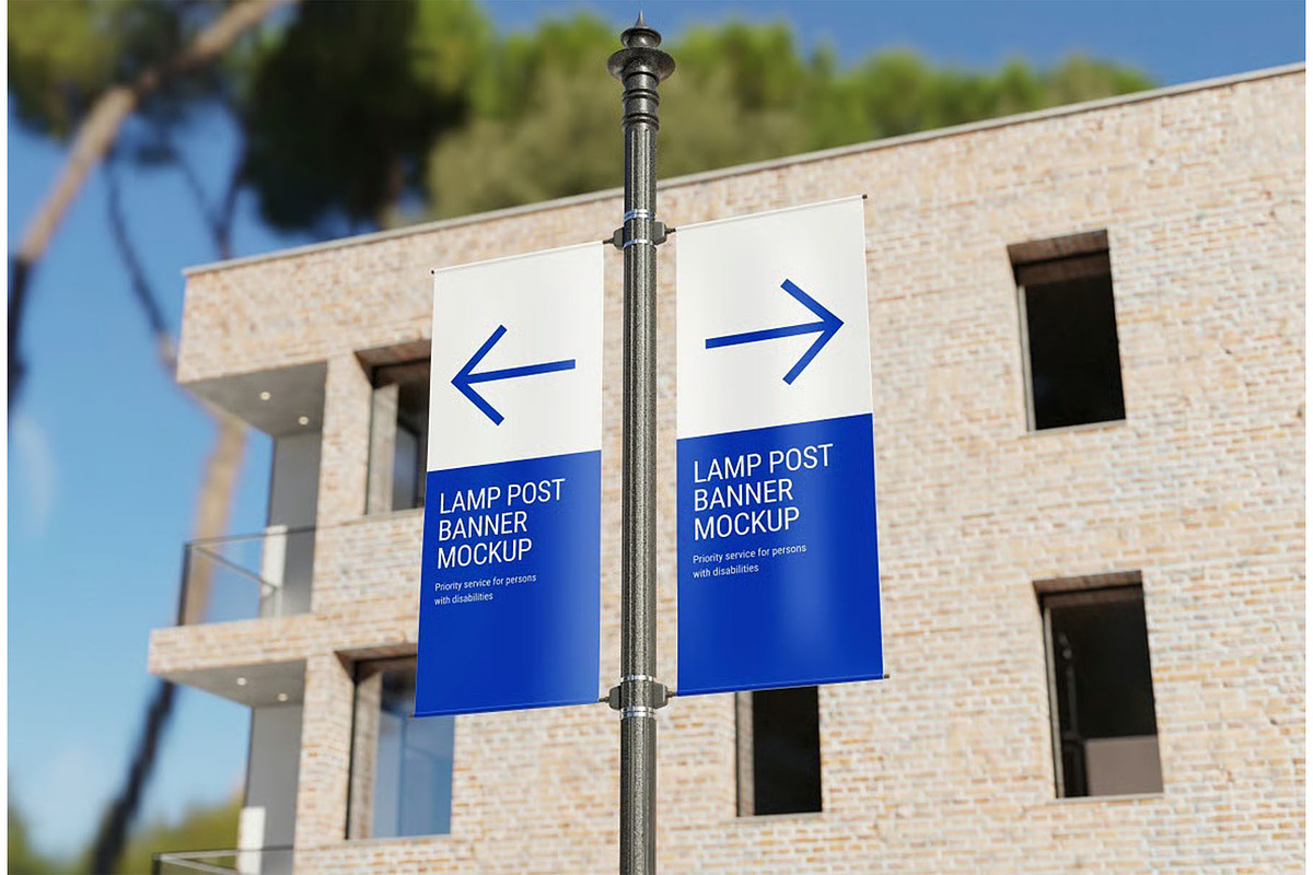 Lamp Post Banner Mockup, an Advertising Mockup by zippypixelstudio (Photo 4 of 4)
