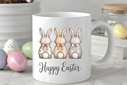 Happy Easter Easter Bunny Trio PNG, an Illustration by CraftArtStudio (Thumbnail 3 of 4)
