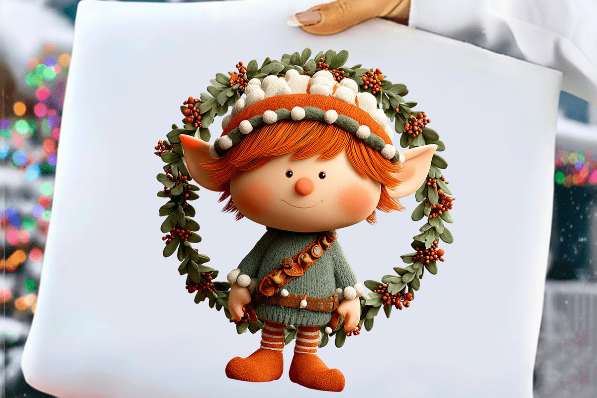 Whimsical Christmas Elf Clipart, an Illustration by Craft Nest (Photo 5 of 8)