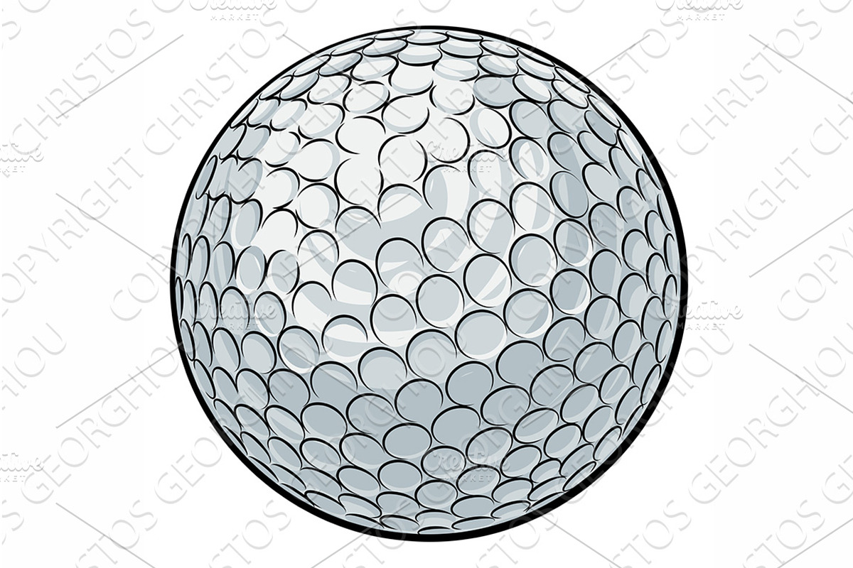 Golf Ball Cartoon Sports Icon, a Sport Illustration by Christos Georghiou