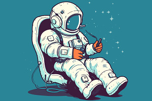 A Cute Astronaut Chill Relaxation