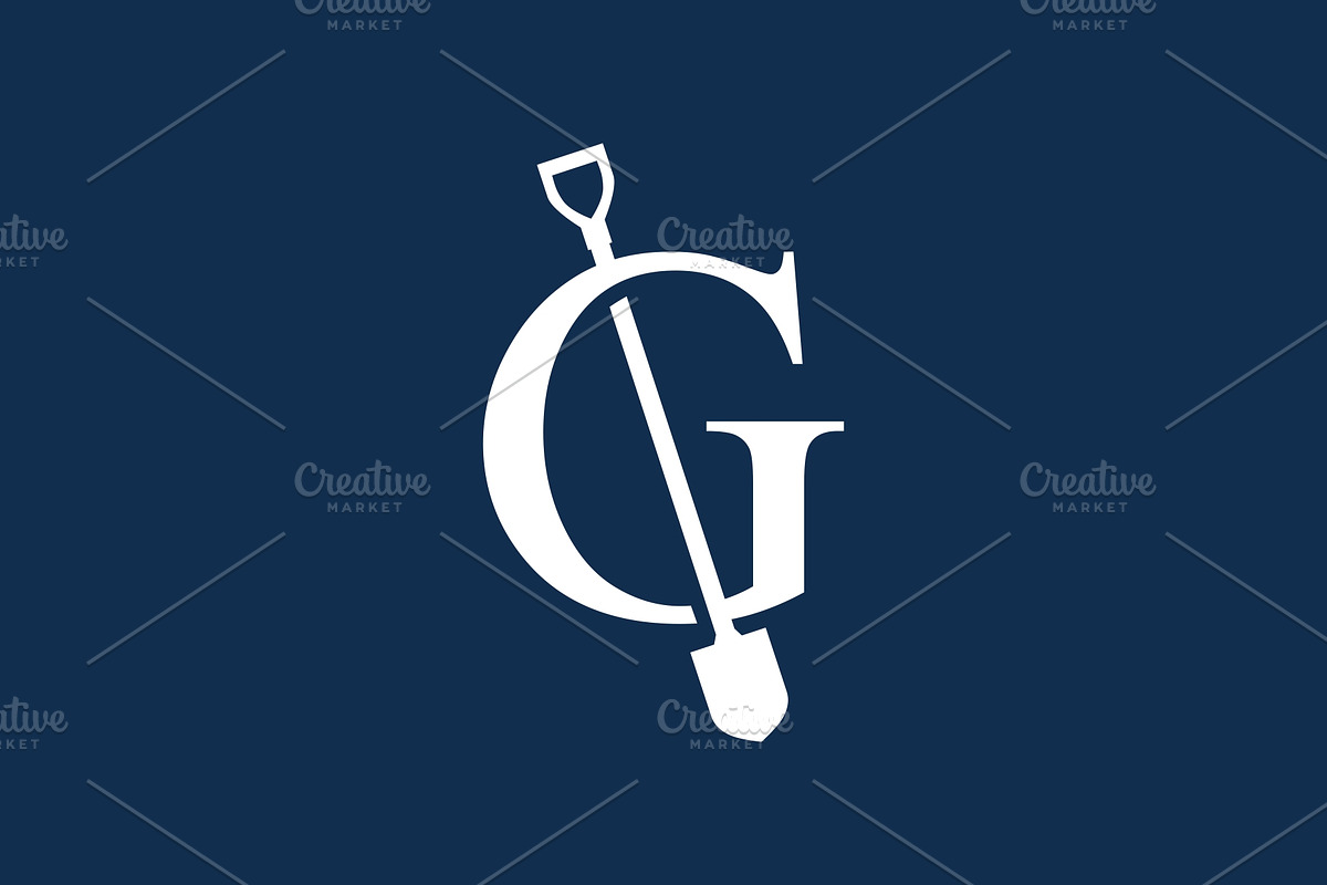 g letter shovel spade logo vector, a Branding & Logo Template by VASTARD STUDIO