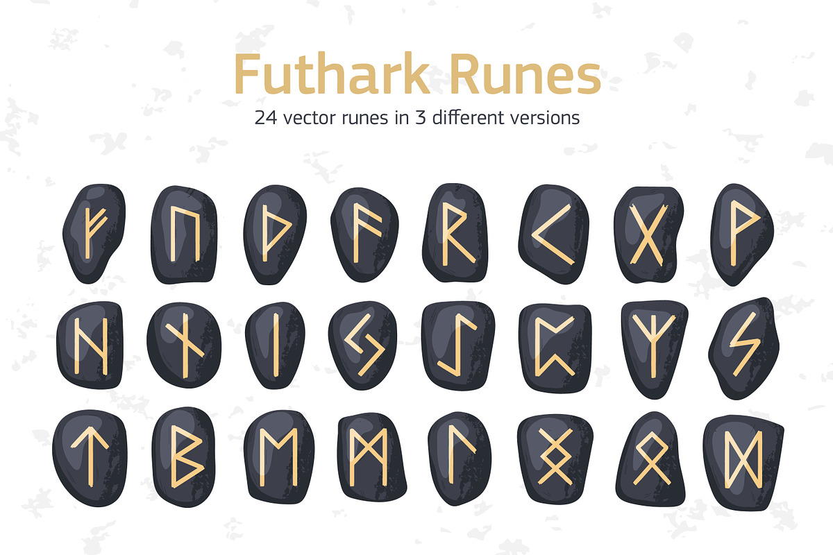 Elder Futhark runes alphabet, a Decorative Illustration by Good Studio
