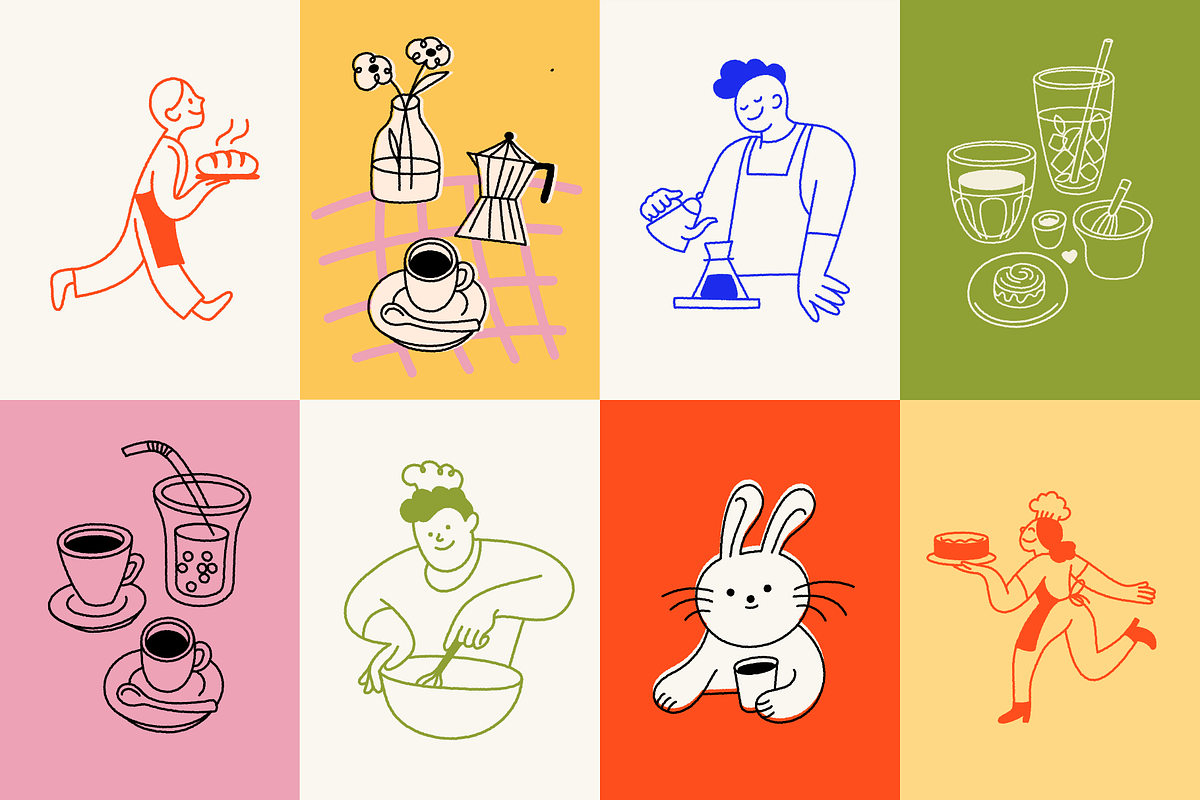 Cafe, vector illustrations, prints, a Graphic by venimo (Photo 3 of 14)